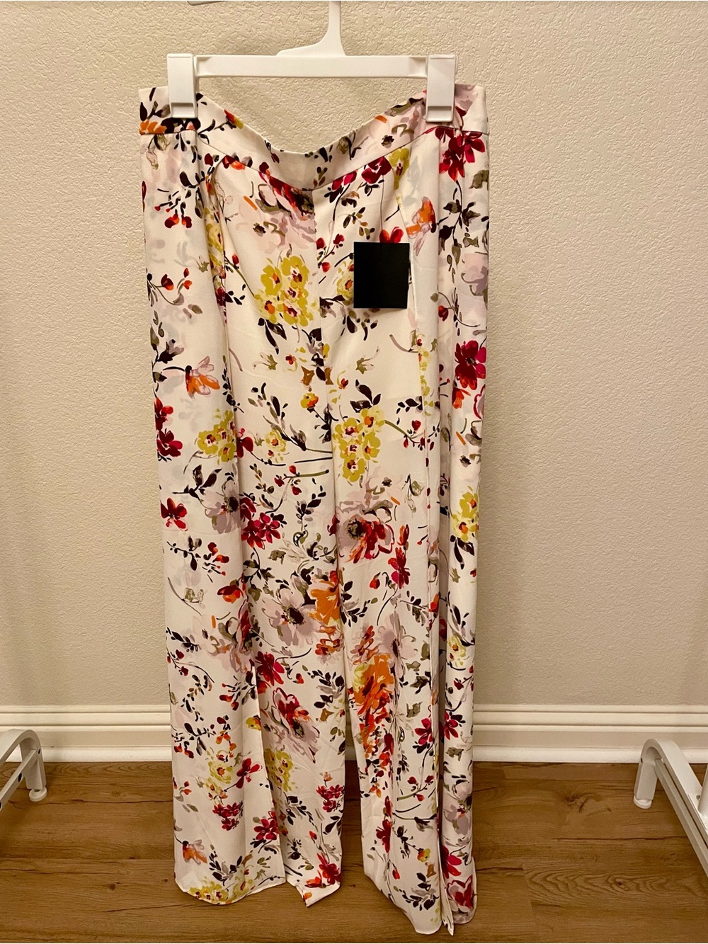 Lulu's White Floral Wide-Leg Pants and Cropped Top